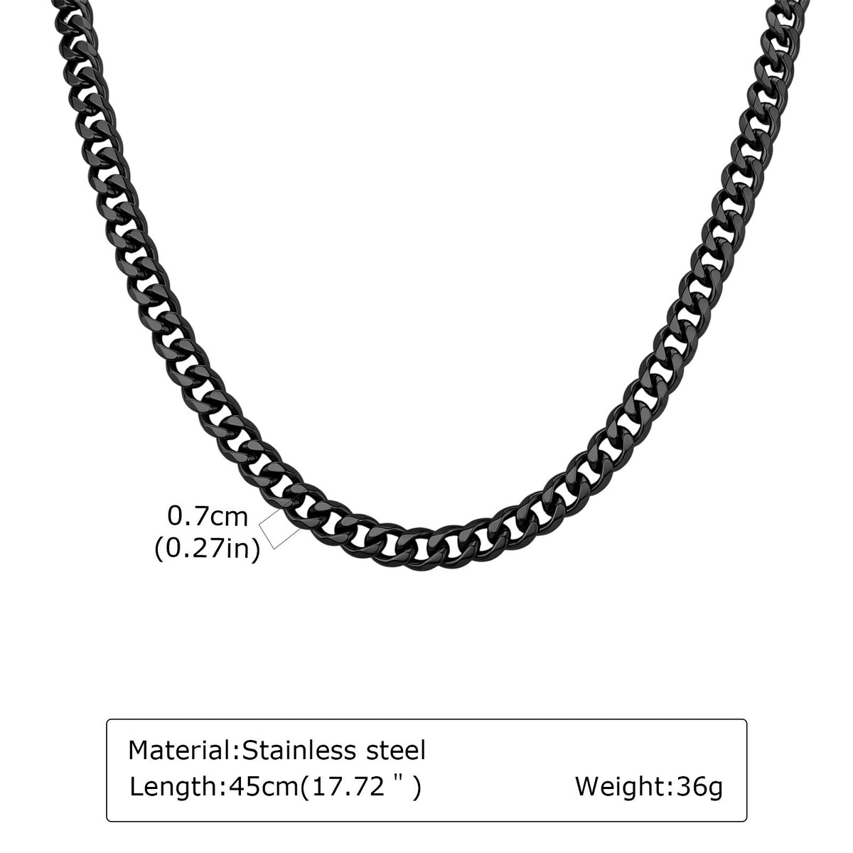 Kemstone Stainless Steel Faceted Curb Chain Necklace for Men NC-2607