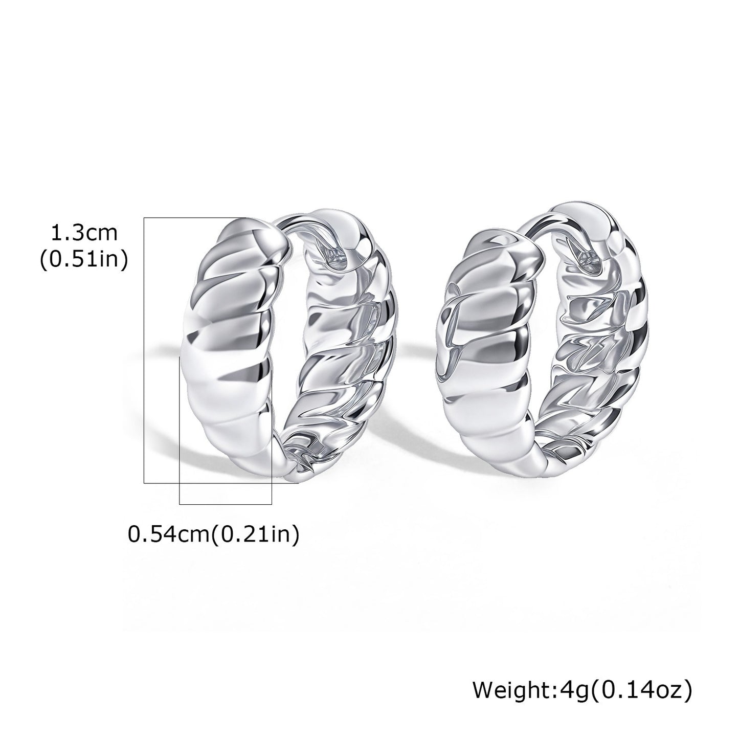 Pendiente de oreja en forma de U trenzado de cobre artesanal de Kemstone: joya ligera de inspiración bohemia para un toque de elegancia diaria y un regalo especial EBD-429