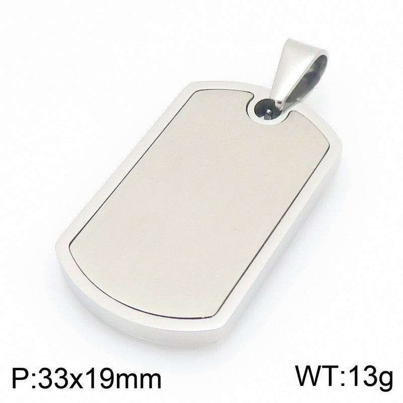 Kemstone Titanium Steel Tag Pendant Necklace – Brushed ID Plate for Men KP118330-ZLA