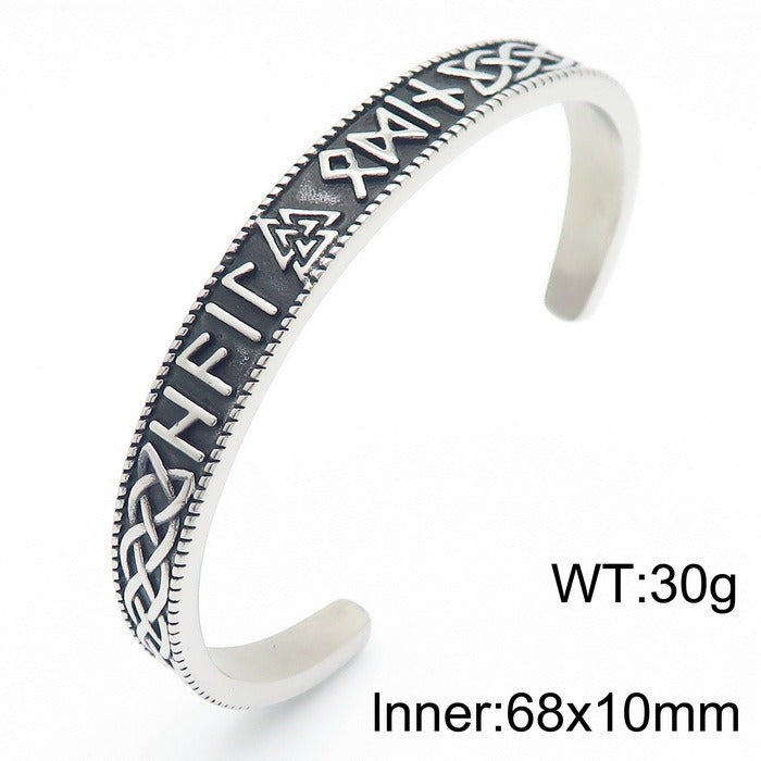 Kemstone Viking Mjölnir Cuff Bracelet – Steel Norse Men’s Jewelry KB182575