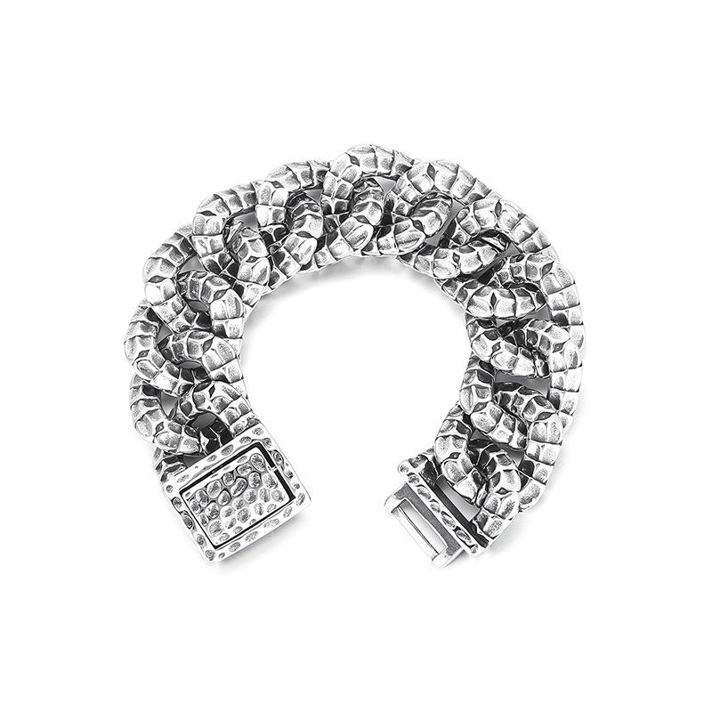 Kemstone Snake Chain Bracelet for Men Titanium Steel Snake Scale Link Design KB165138-KJX