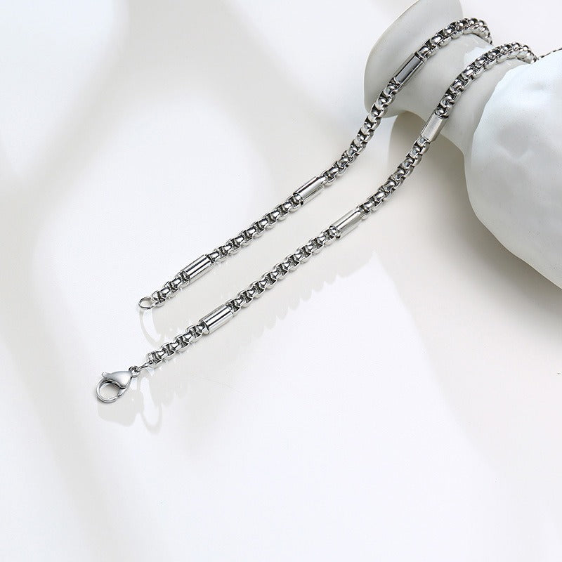 Kemstone Stainless Steel 5mm Chain Necklace for Men Structured Link 60cm Silver NC-839