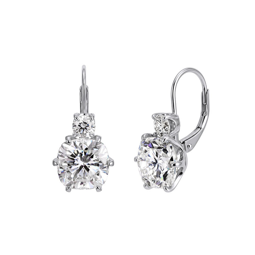 Kemston Cushion Cut Moissanite Drop Earrings for Women 925 Sterling Silver SMOE31