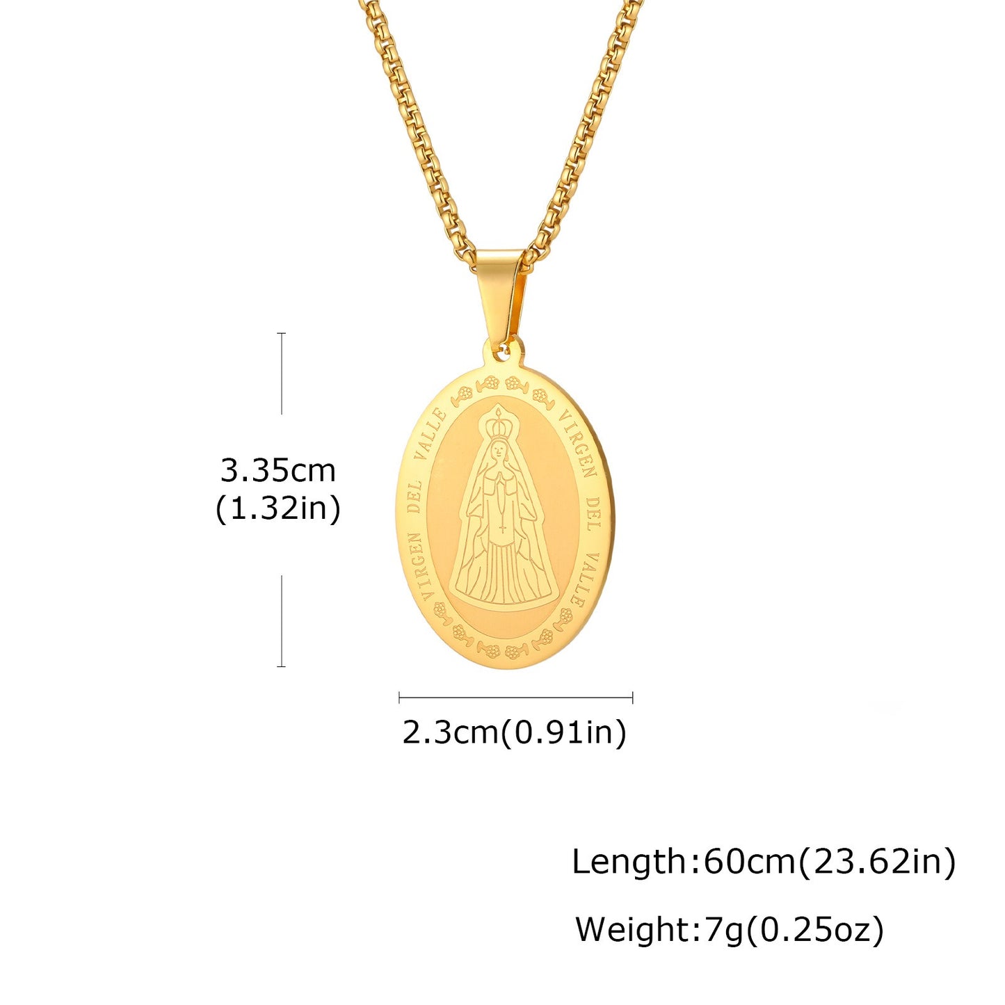 Kemstone Oval Medallion Pendant Necklace for Men Stainless Steel Vintage Relief PN-2399