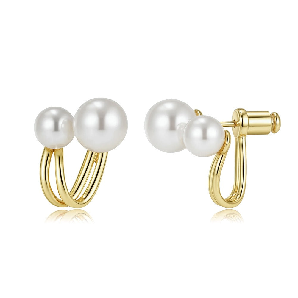 Kemstone 925 Sterling Silver Pearl Stud Earrings for Women PSE05