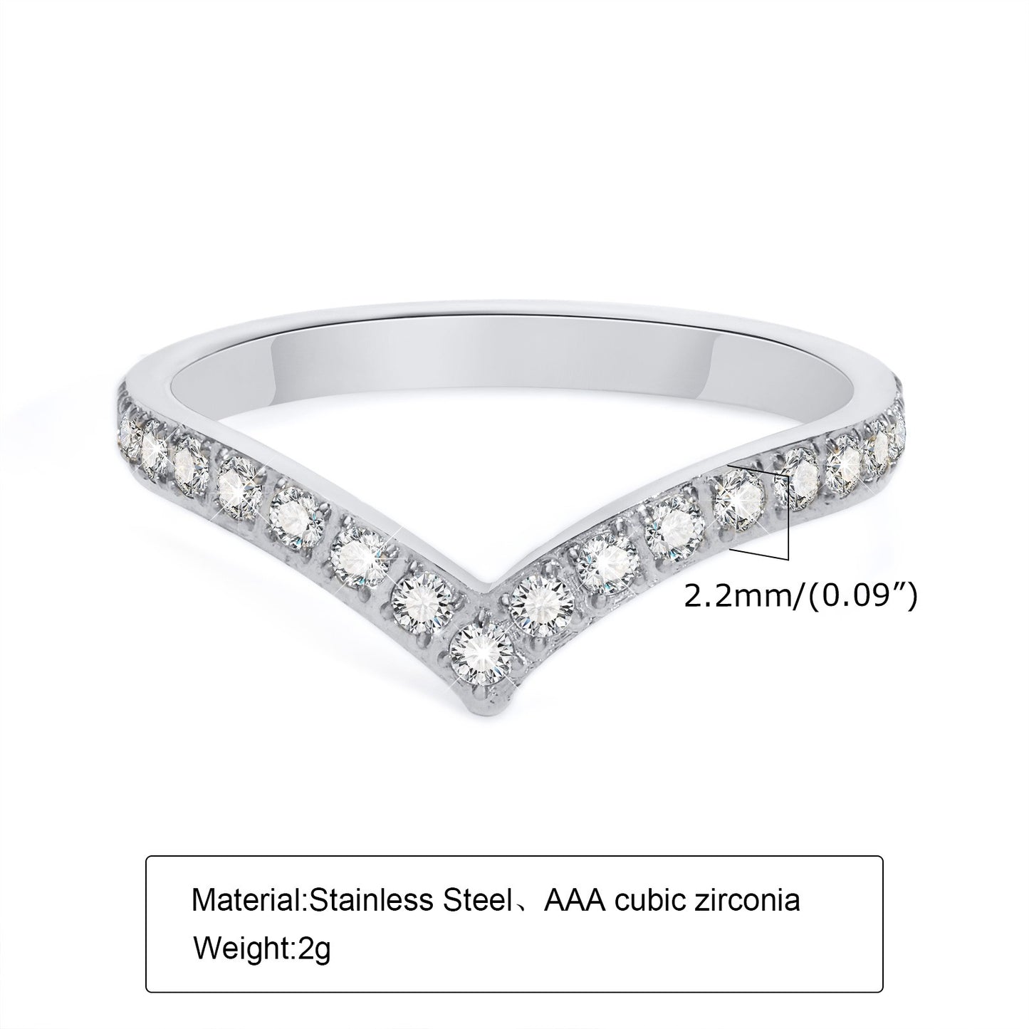 V-Edge Steel Ring – Gold-Plated Power Symbol with Zircon Grit R-665