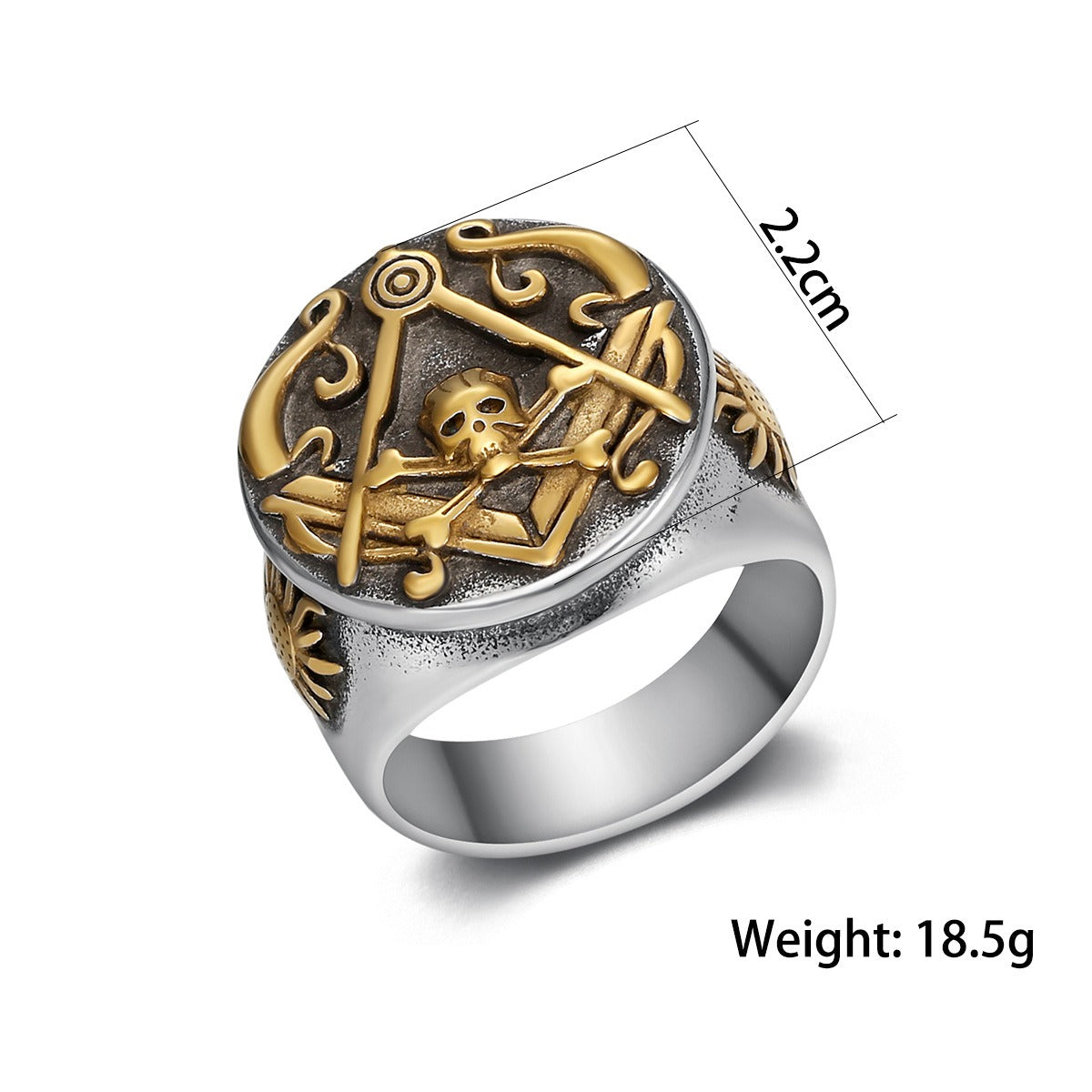 Kemstone Men’s Stainless Steel Skull Ring – Gothic Biker Punk Jewelry TR0499