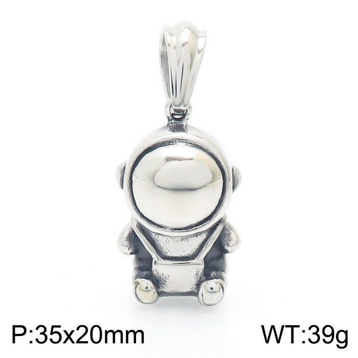 Kemstone Astronaut Titanium Steel Pendant Necklace for Men – Hip Hop Space Figure KP119297-KJX