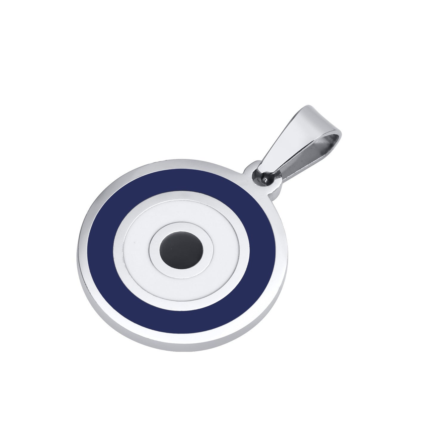 Kemstone Blue Eye Pendant Necklace for Men Stainless Steel Enamel Detail PN-1820