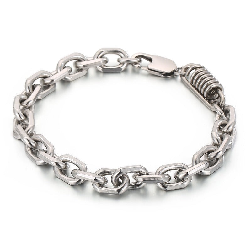 Kemstone Titanium Steel Chunky Chain Bracelet for Men Link Design KB147898-KLHQ