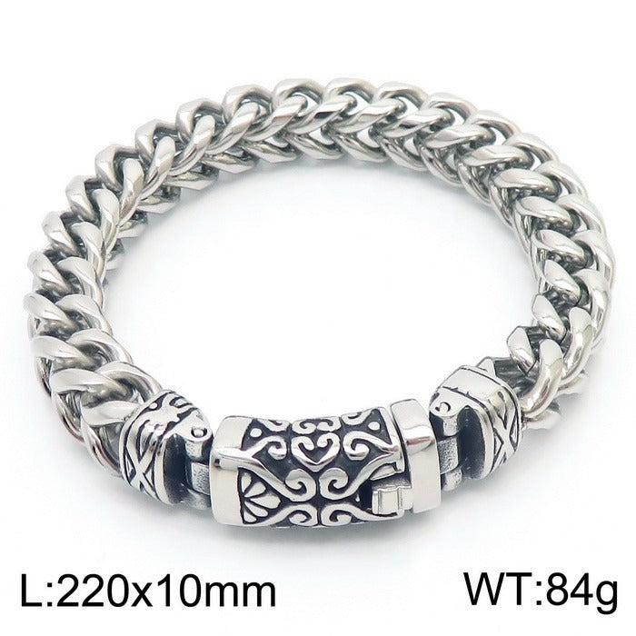 Kemstone Titanium Steel Dragon Bone Chain Bracelet for Men KB180725-KJX