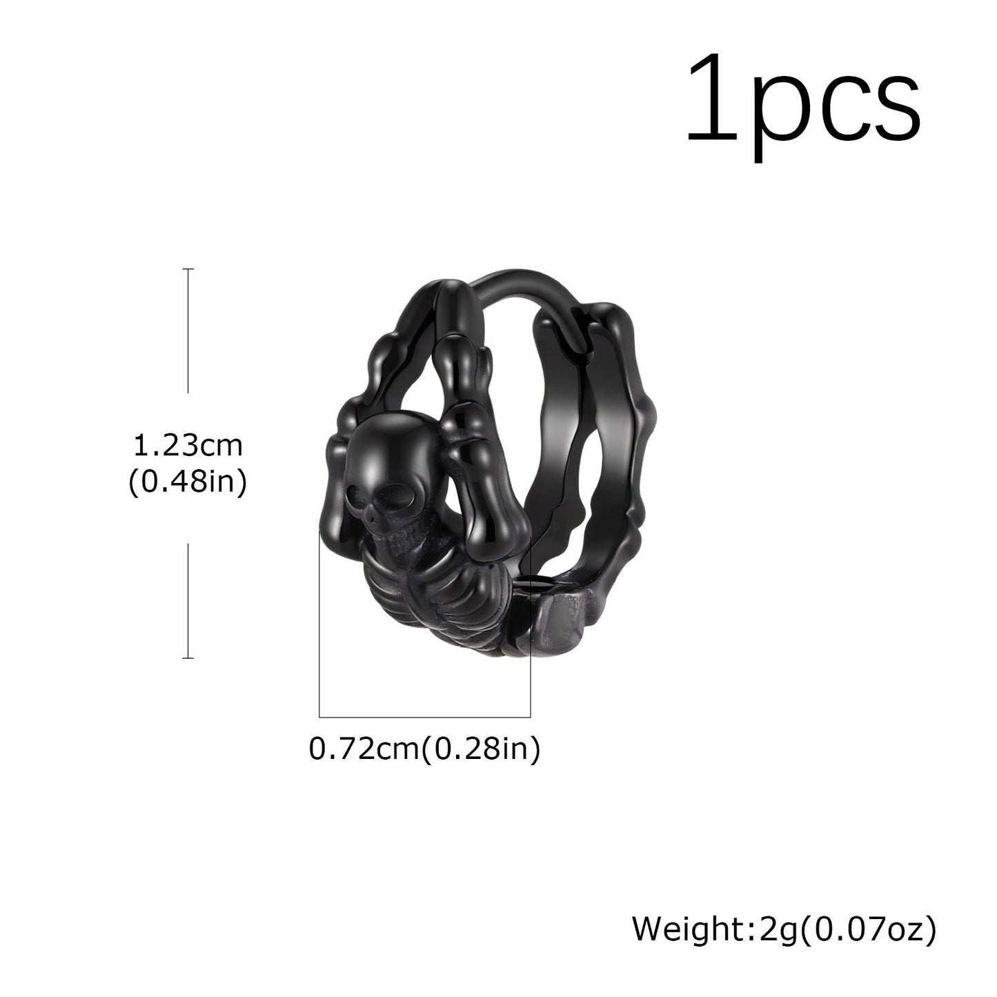 Kemstone Skull Huggie Earrings Stainless Steel Small Hoops for Men & Women EH-750