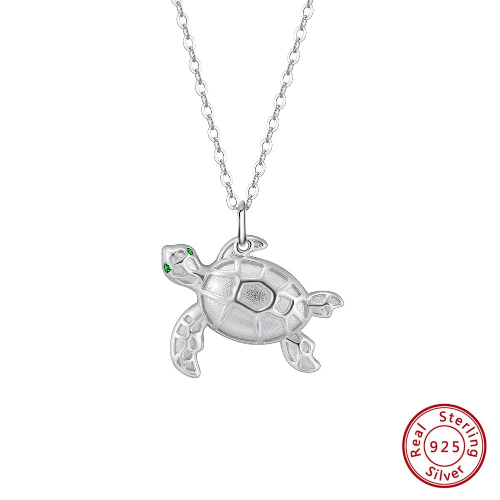 Kemstone Sea Turtle Pendant Necklace for Women 925 Sterling Silver Animal Jewelry SN352