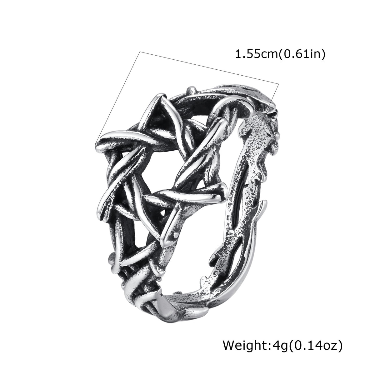 Kemstone Thorn Star Ring for Men Stainless Steel RC-1212