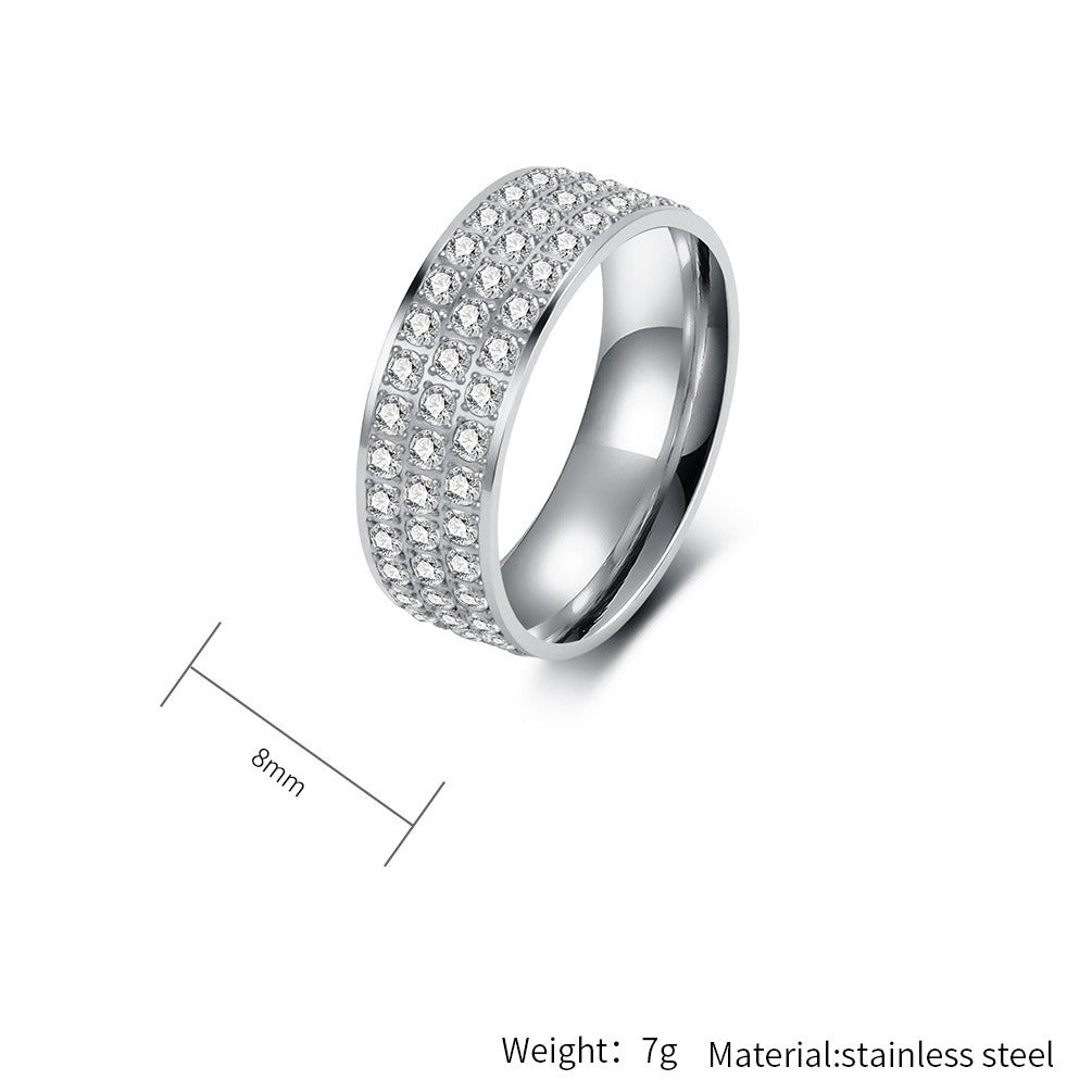 Kemstone Cubic Zirconia Pave Ring Stainless Steel for Men & Women K-R1128