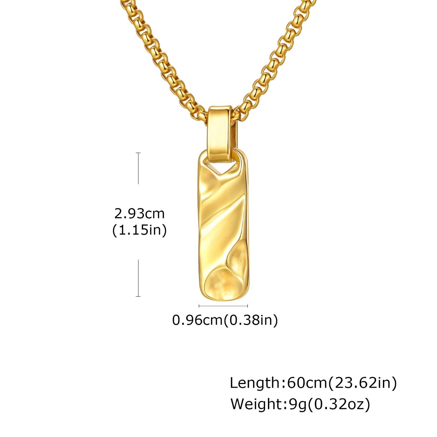 Kemstone Stainless Steel Geometric Bar Pendant Necklace for Men & Women PN-2272