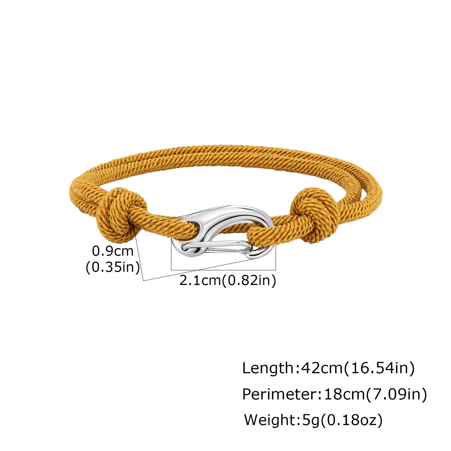 Kemstone Stainless Steel Double Loop Rope Bracelet – Minimal Clasp Style for Men BL-820