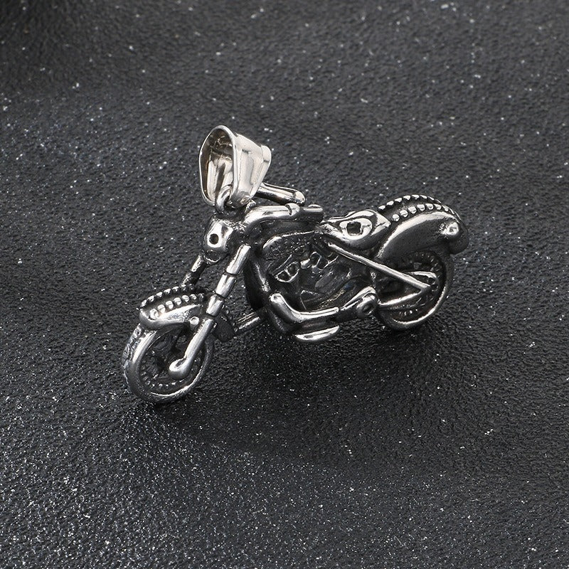 Kemstone Motorcycle Pendant Necklace for Men Stainless Steel Bike & Truck Charm Street Style KP117059-LU