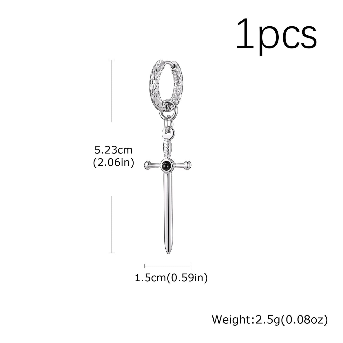 Kemstone Stainless Steel Sword and Cross Pendant Necklace for Men ED-1009