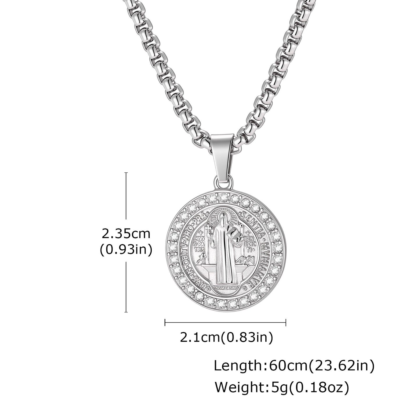 Kemstone Figure Relief Medallion Necklace for Men Stainless Steel Vintage PN-2426