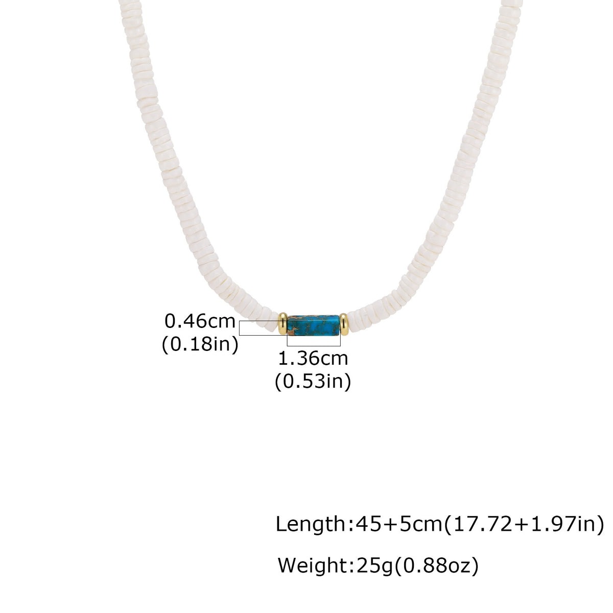 Kemstone Disc Bead Necklace for Men Geometric Accents NC3016