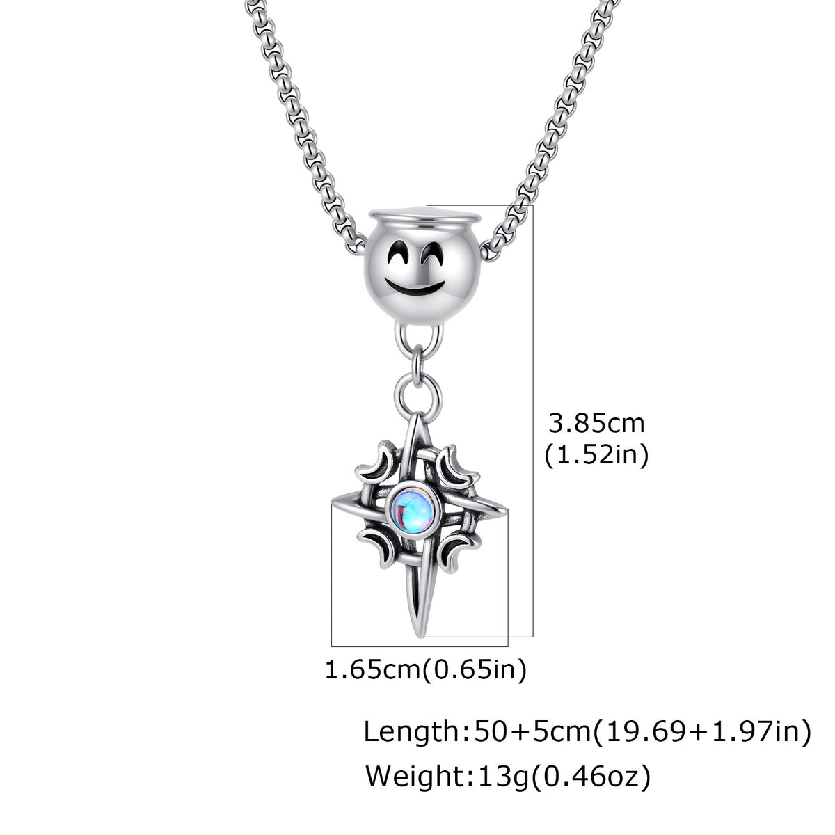 Kemstone Four-Point Star Necklace for Men Stainless Steel NC-3282