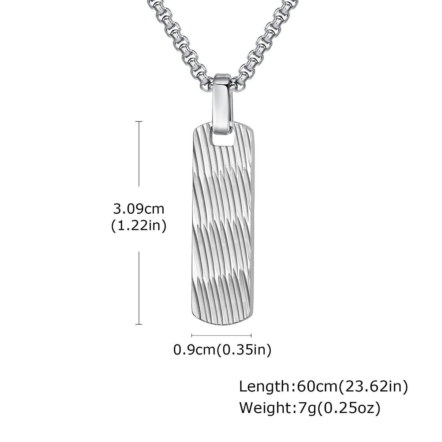Kemstone Stainless Steel Vertical Bar Pendant Necklace for Men PN-2082