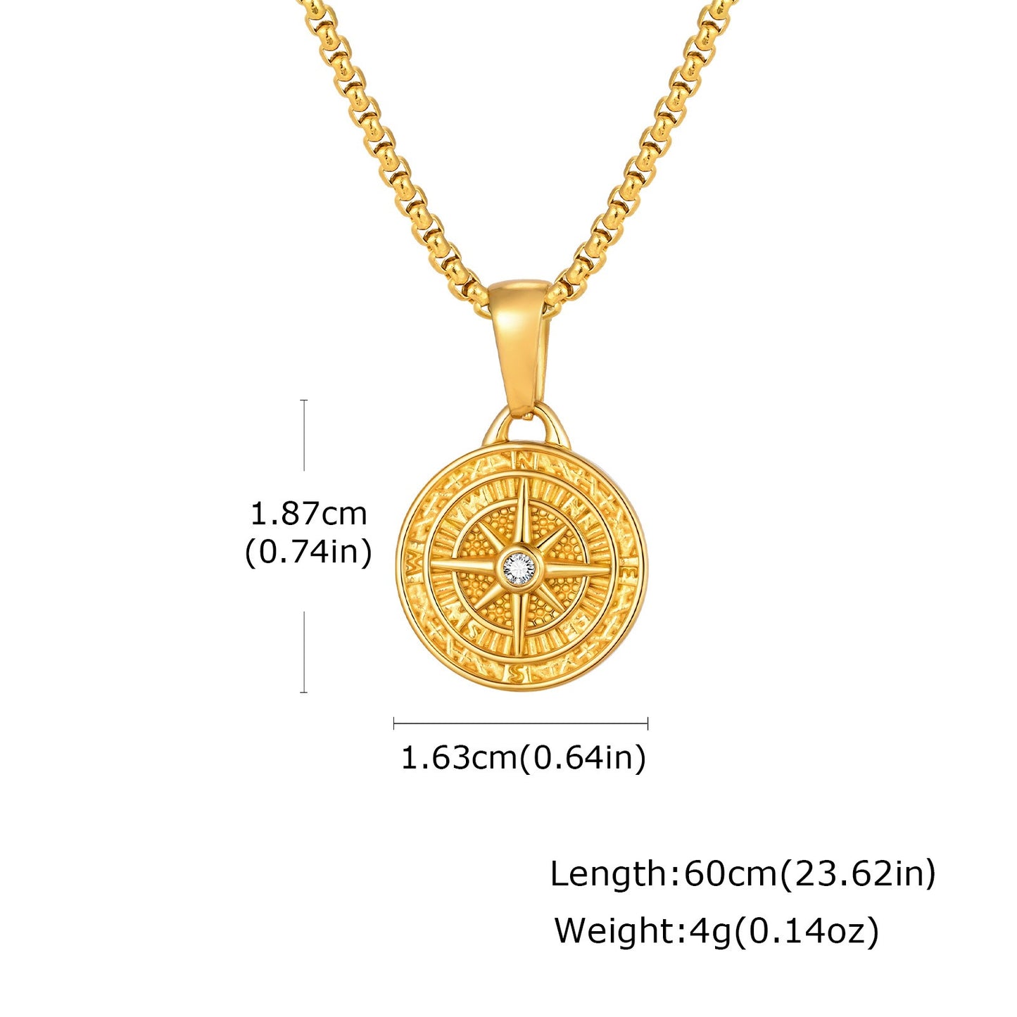 Kemstone Stainless Steel Octagram Star Pendant Necklace for Men Women Gold Silver PN-2336