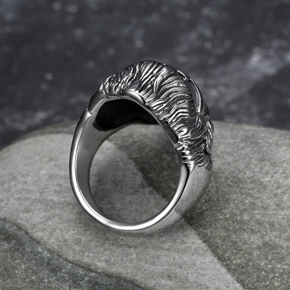 Kemstone Men’s Stainless Steel Monkey King Ring – Vintage Punk Warrior Jewelry K-A16TR0455