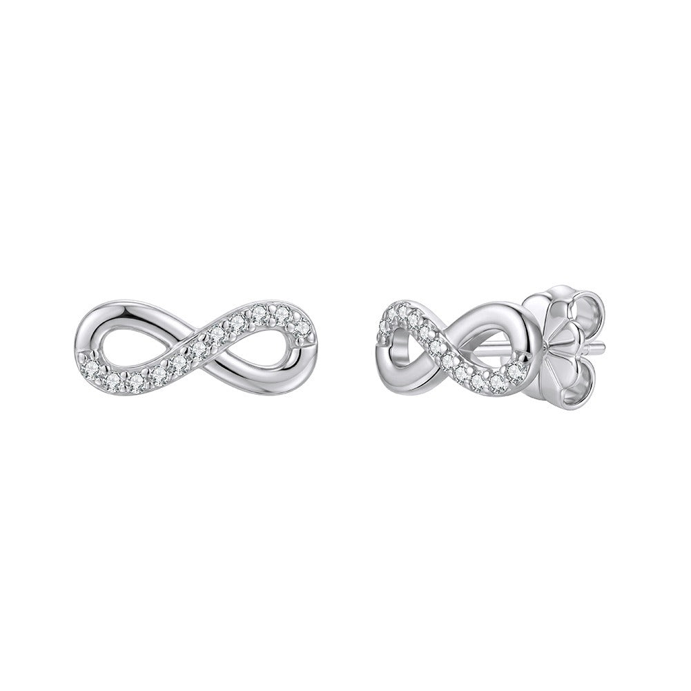 Kemstone Infinity Moissanite Stud Earrings for Women 925 Sterling Silver SMOE33