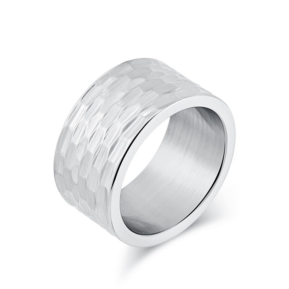 Kemstone Stainless Steel Honeycomb Pattern Ring for Men K-R783
