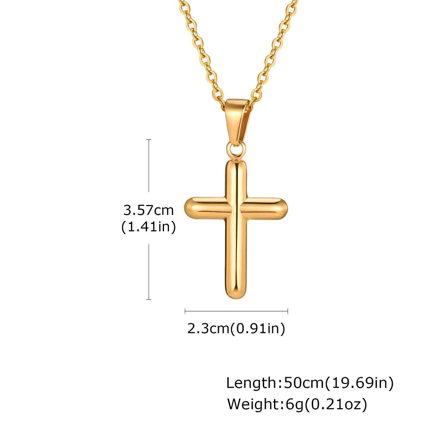 Kemstone Stainless Steel Cross Pendant Necklace for Men – Polished Gold 2011