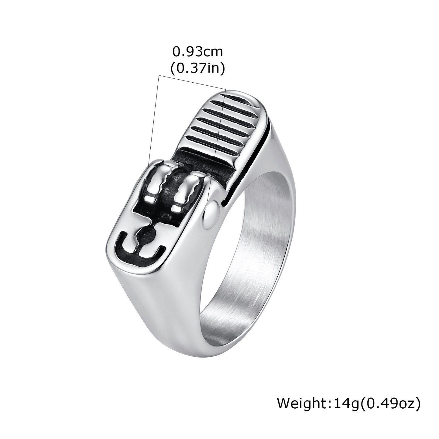 Kemston Stainless Steel Lighter Ring for Men Mechanical Street Punk Jewelry RC-1149