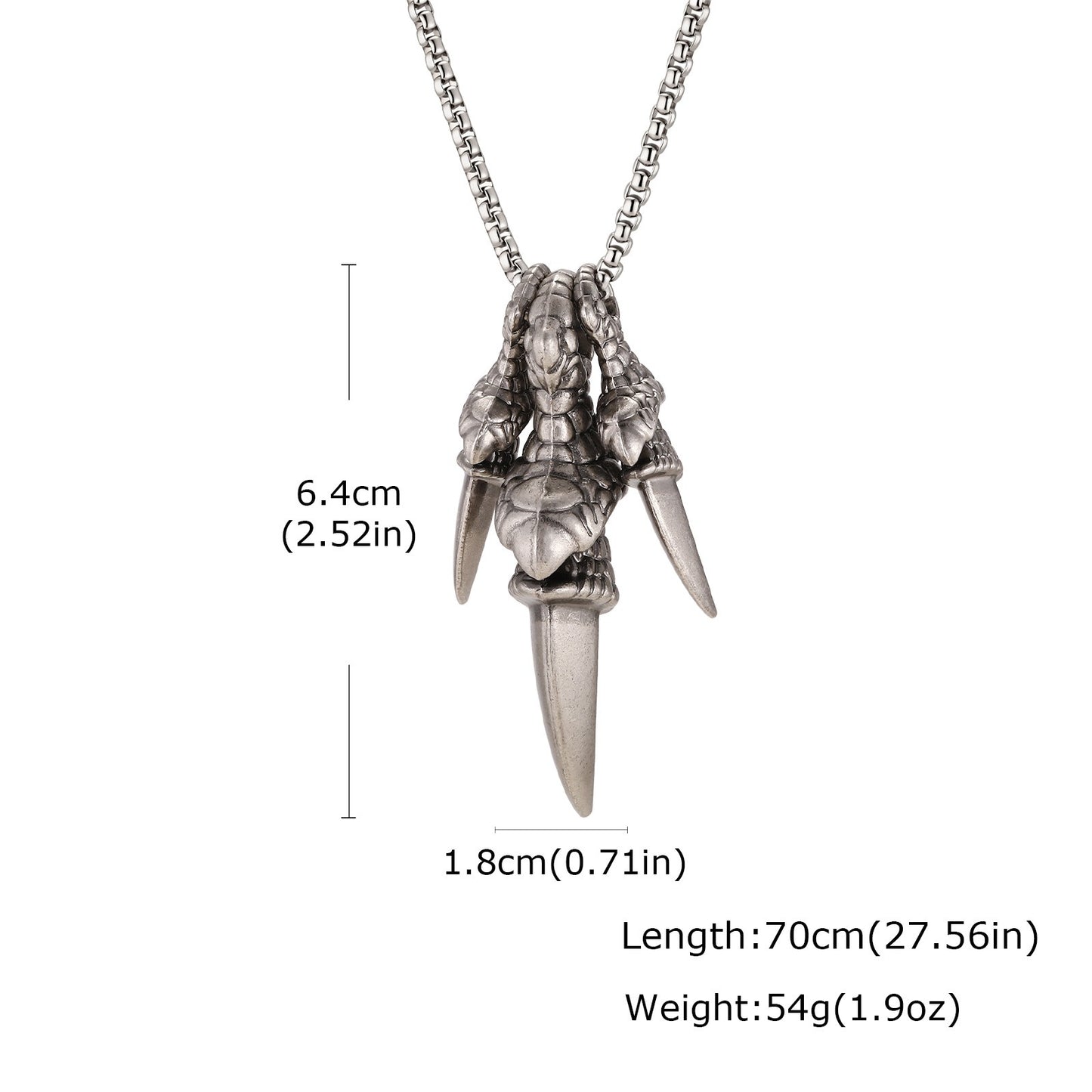 Kemstone Stainless Steel Dragon Claw Pendant Necklace for Men NC-3000
