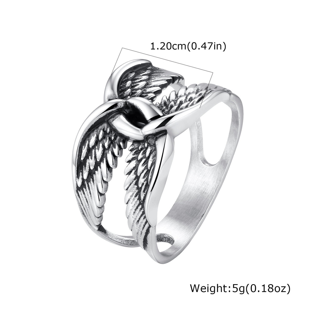 Kemstone Stainless Steel Wing Spider Ring for Men Punk RC-1188