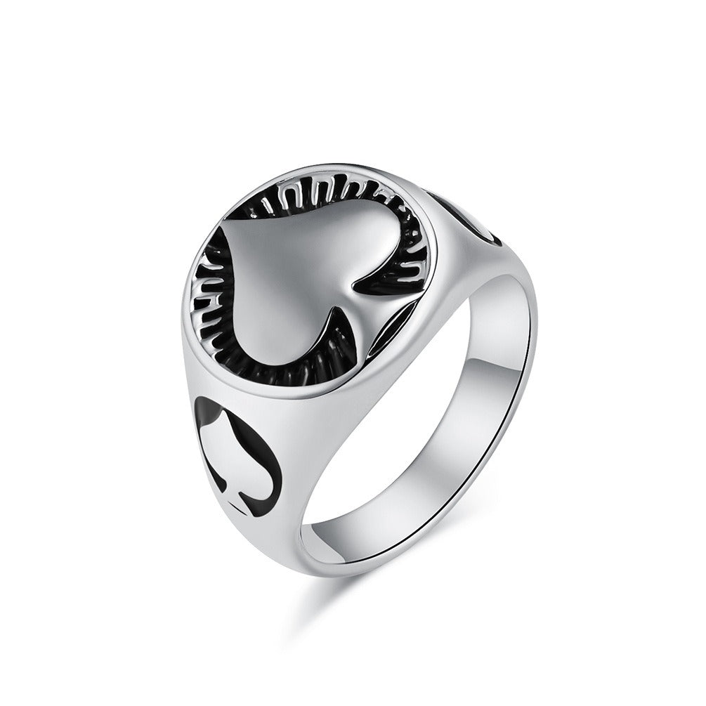 Kemstone Stainless Steel Spade Signet Ring for Men K-R789