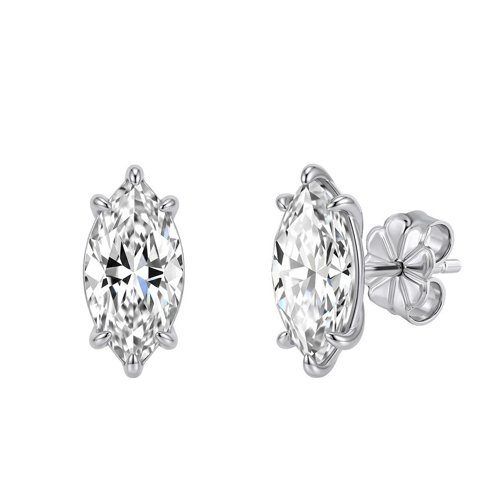 Kemston Marquise Moissanite Stud Earrings for Women 925 Sterling Silver SMOE24