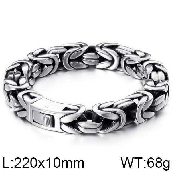 Kemstone Titanium Steel Square Imperial Chain Bracelet for Men KB111152-BD