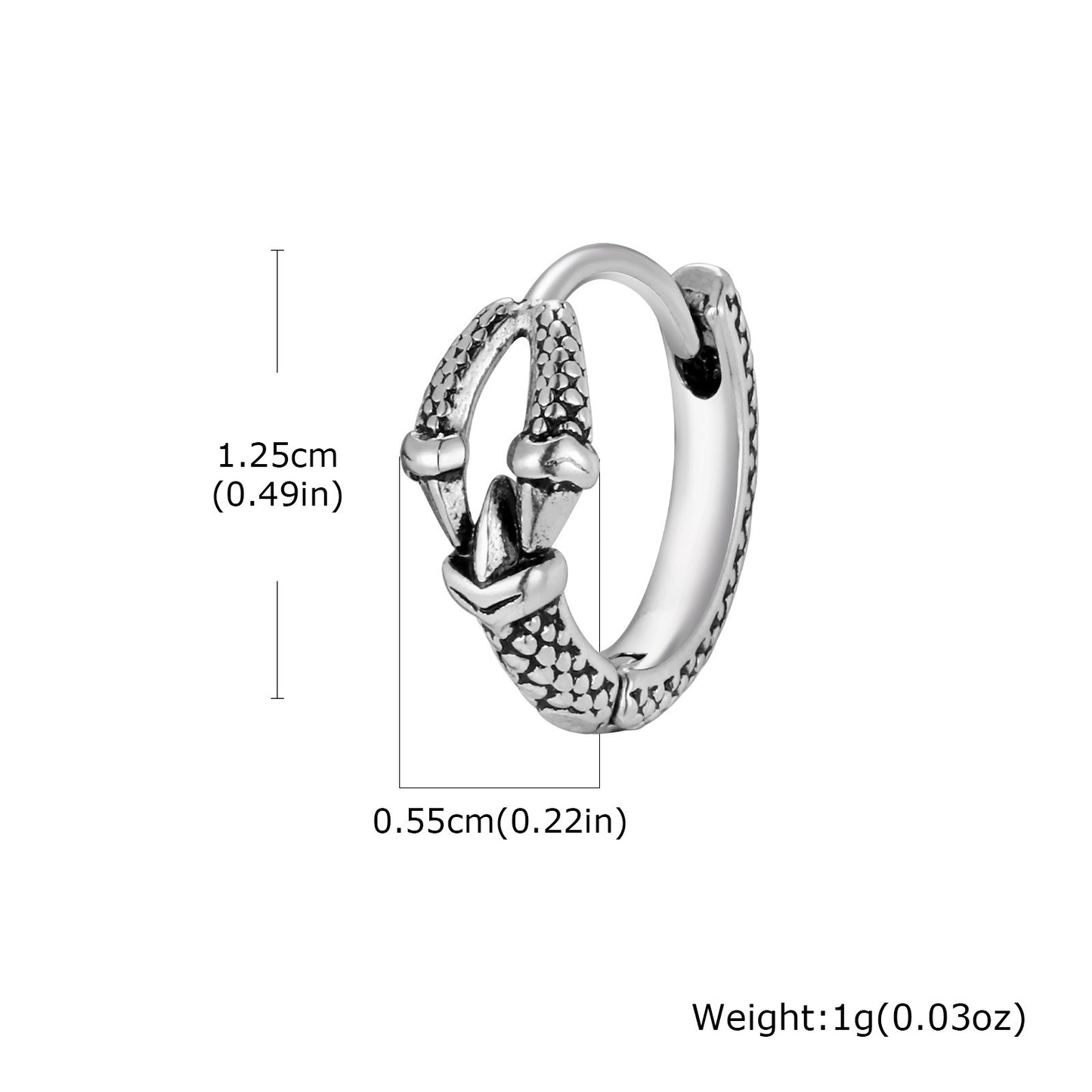 Kemstone Stainless Steel Geometric Claw Hoop Earring for Men – Retro Punk EH-837S