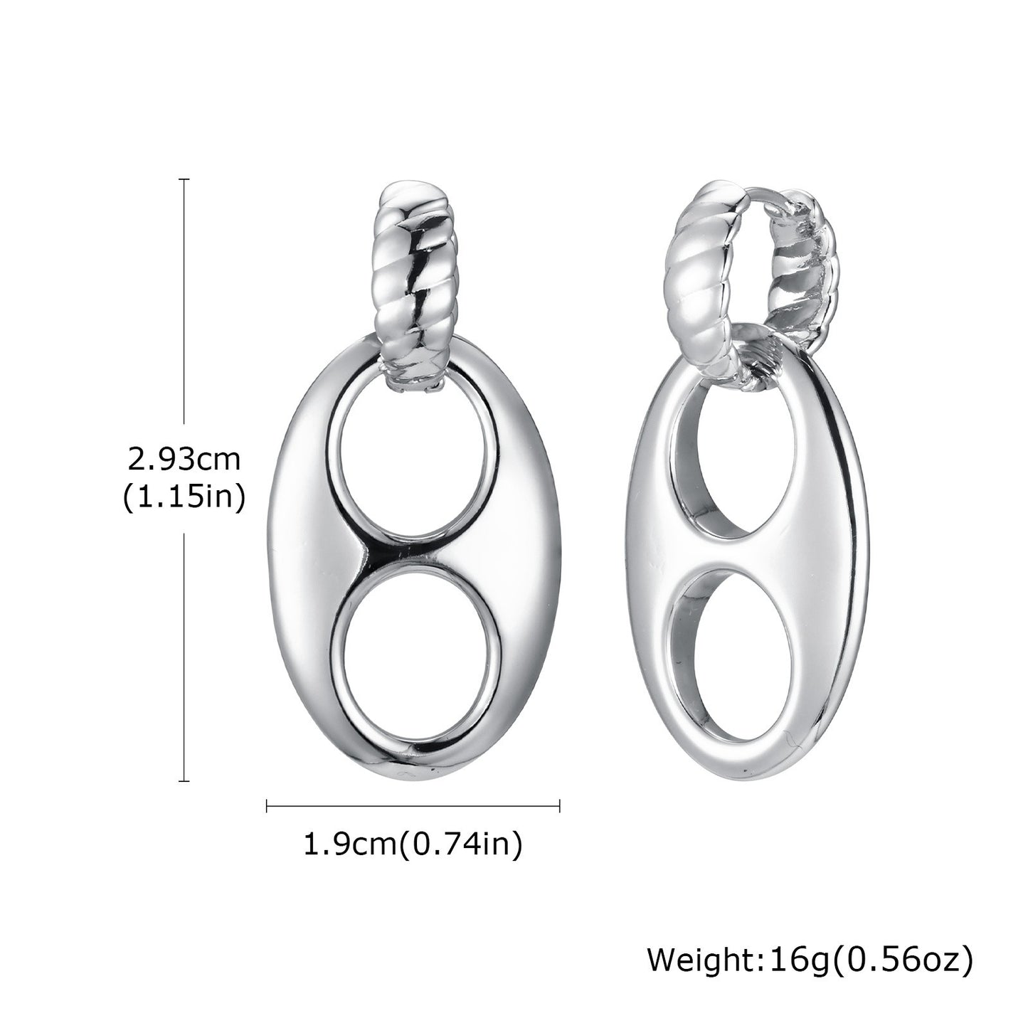 Aretes ovalados de aleación de cobre en tono dorado de 14 quilates con detalles de cristal: elegancia minimalista para un glamour cotidiano EBD-414