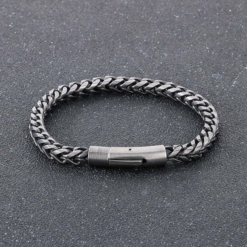 Kemstone Men’s Polished Dragon Spine Chain Bracelet – Stainless Steel Urban Gothic KB95694-BD