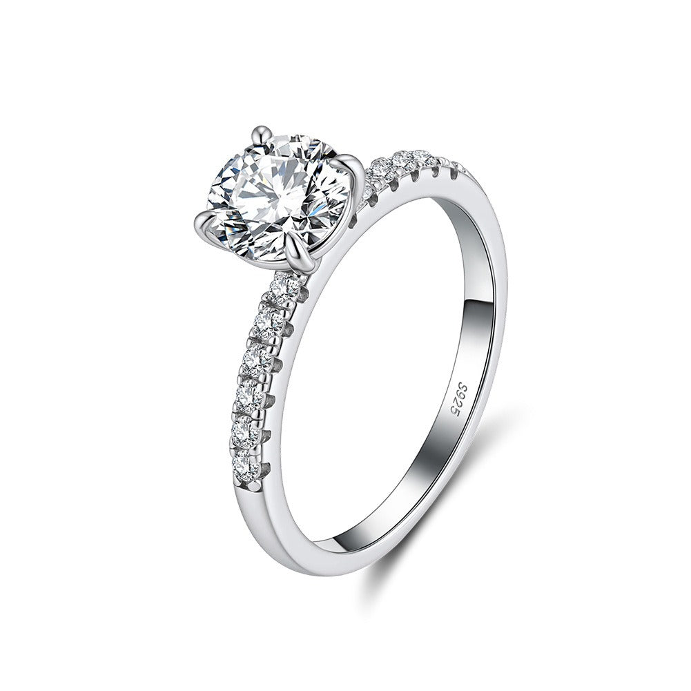 Kemstone 925 Sterling Silver Moissanite Ring for Women – 6.5mm Moissanite Stone MOR09