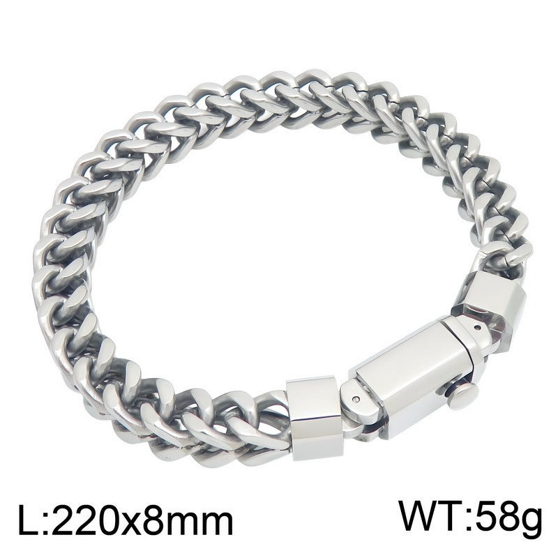 Kemstone Titanium Steel Woven Chain Bracelet for Men KB216602-KFC