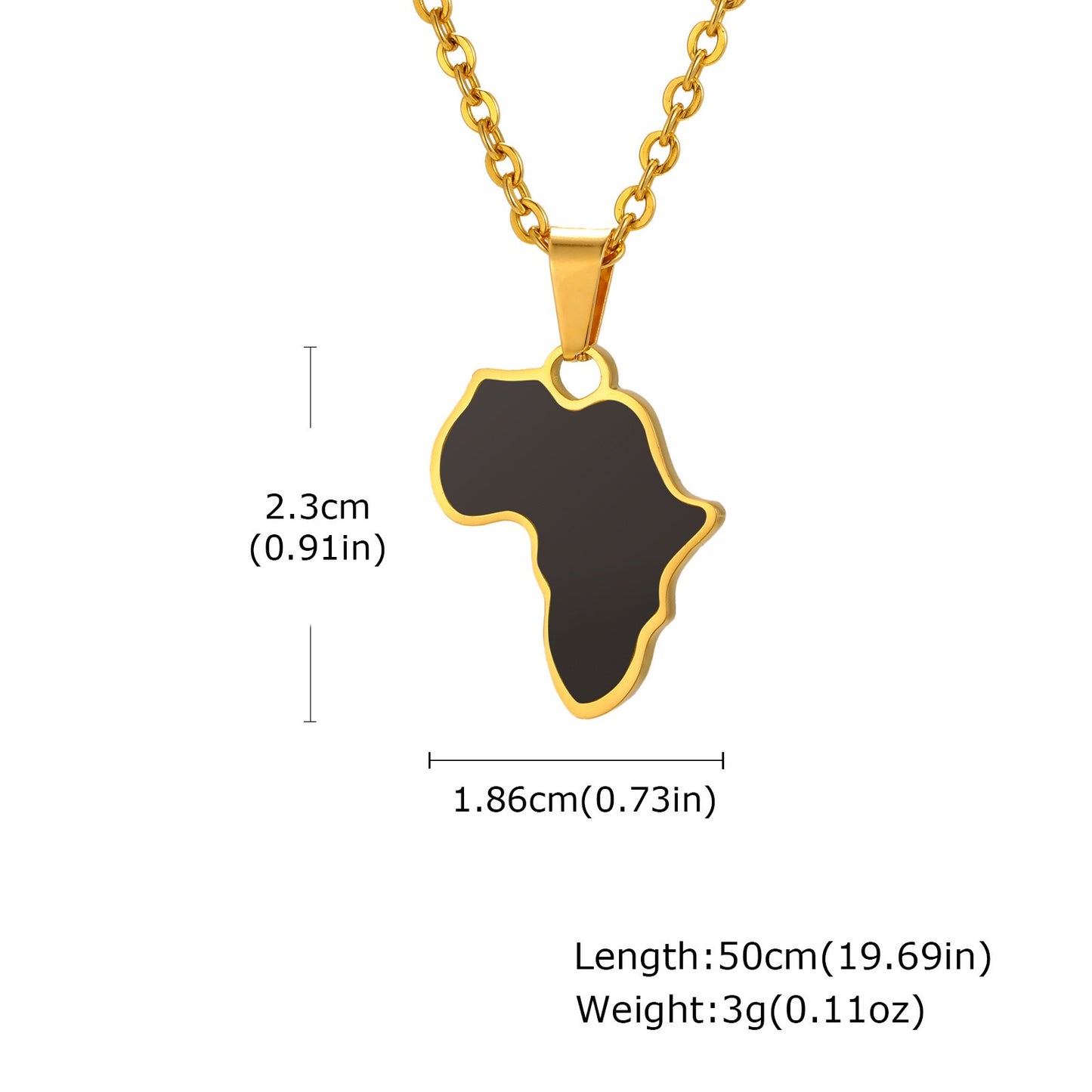 Kemstone Stainless Steel Africa Map Pendant Necklace – Abalone Shell Style for Men & Women PN-2185