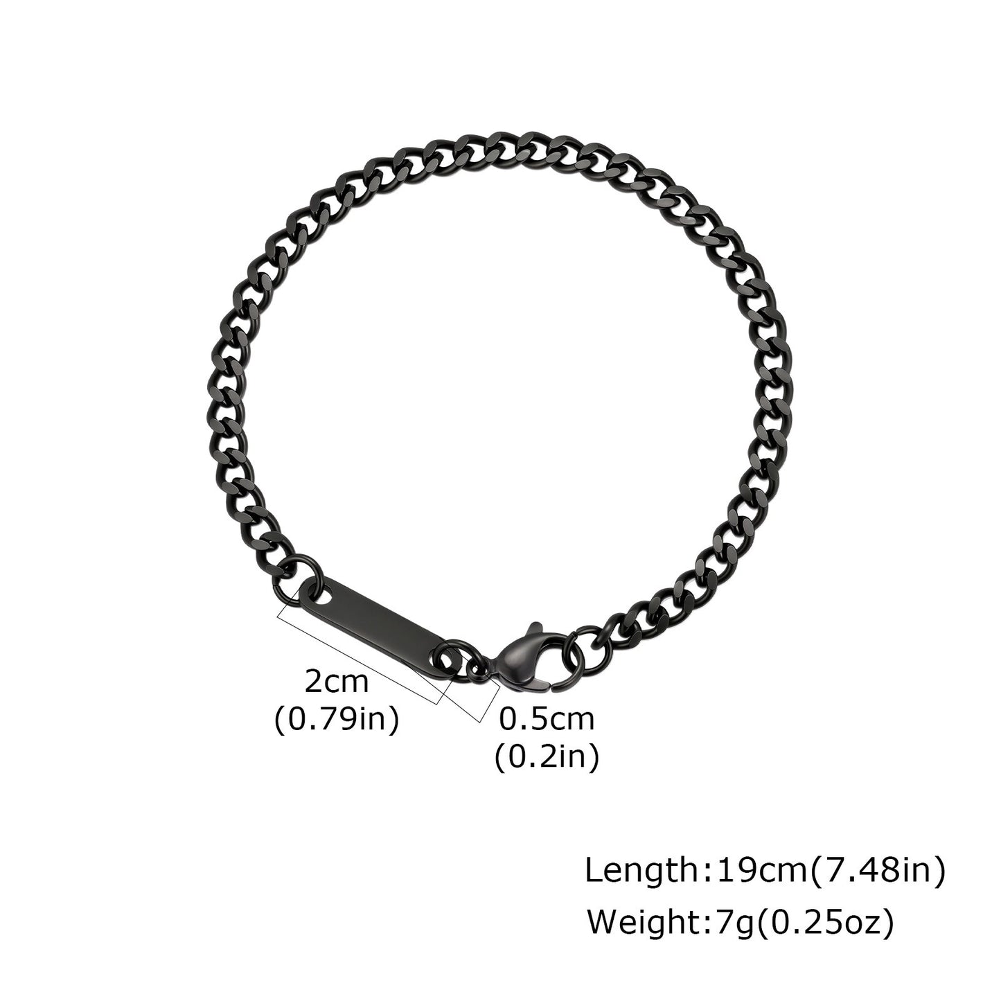 Kemstone Stainless Steel ID Curb Chain Bracelet for Men BR-3074