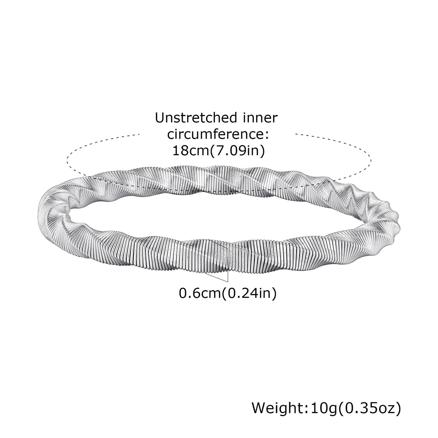 Kemstone Stainless Steel Mobius Spring Bangle Bracelet for Men B-643