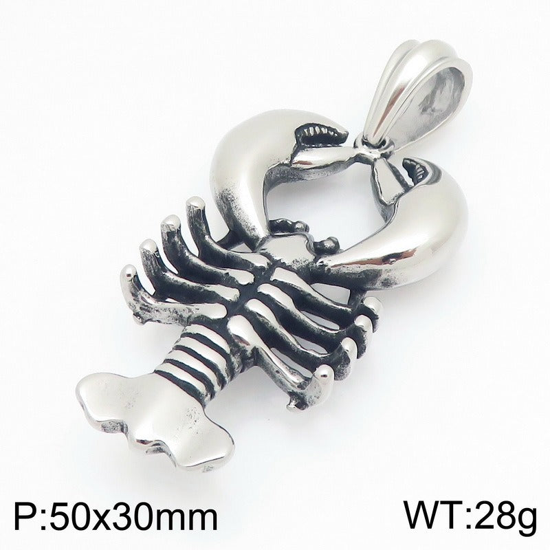 Kemstone Stainless Steel Lobster Pendant Necklace for Men Marine Object Chain KP117944-KJX