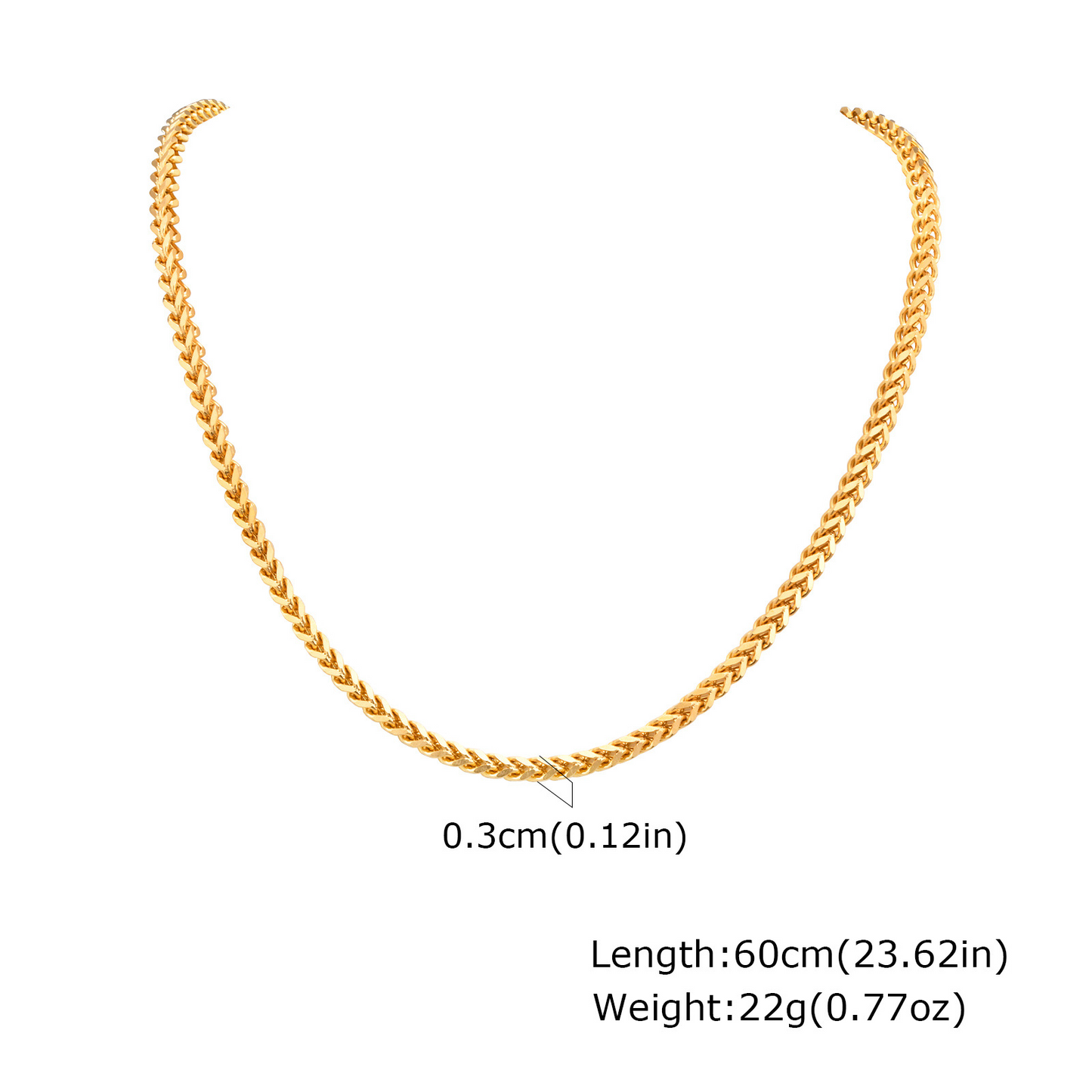 Kemstone Stainless Steel Diamond-Cut Chain Necklace for Men NC-1121