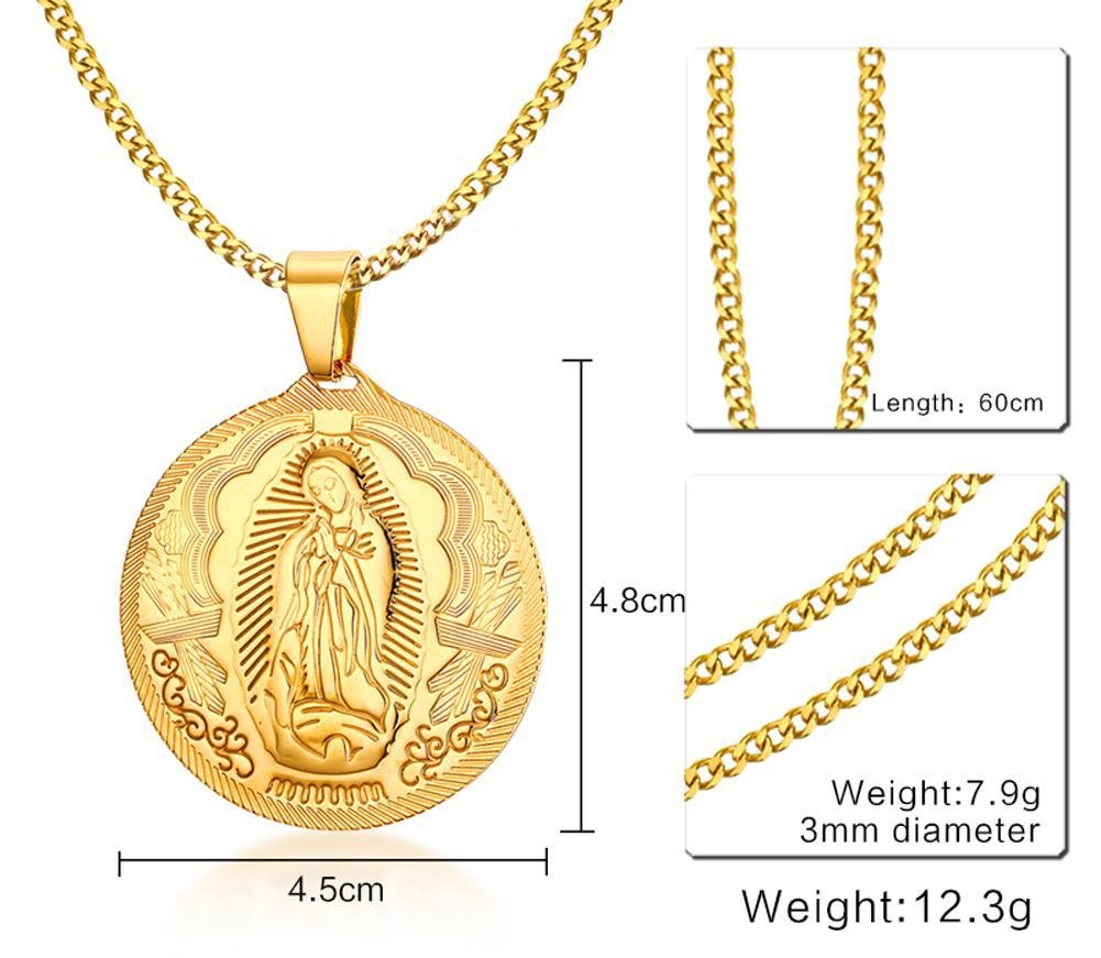 Kemstone Stainless Steel Medallion Necklace for Men Vintage Coin Pendant PN-777