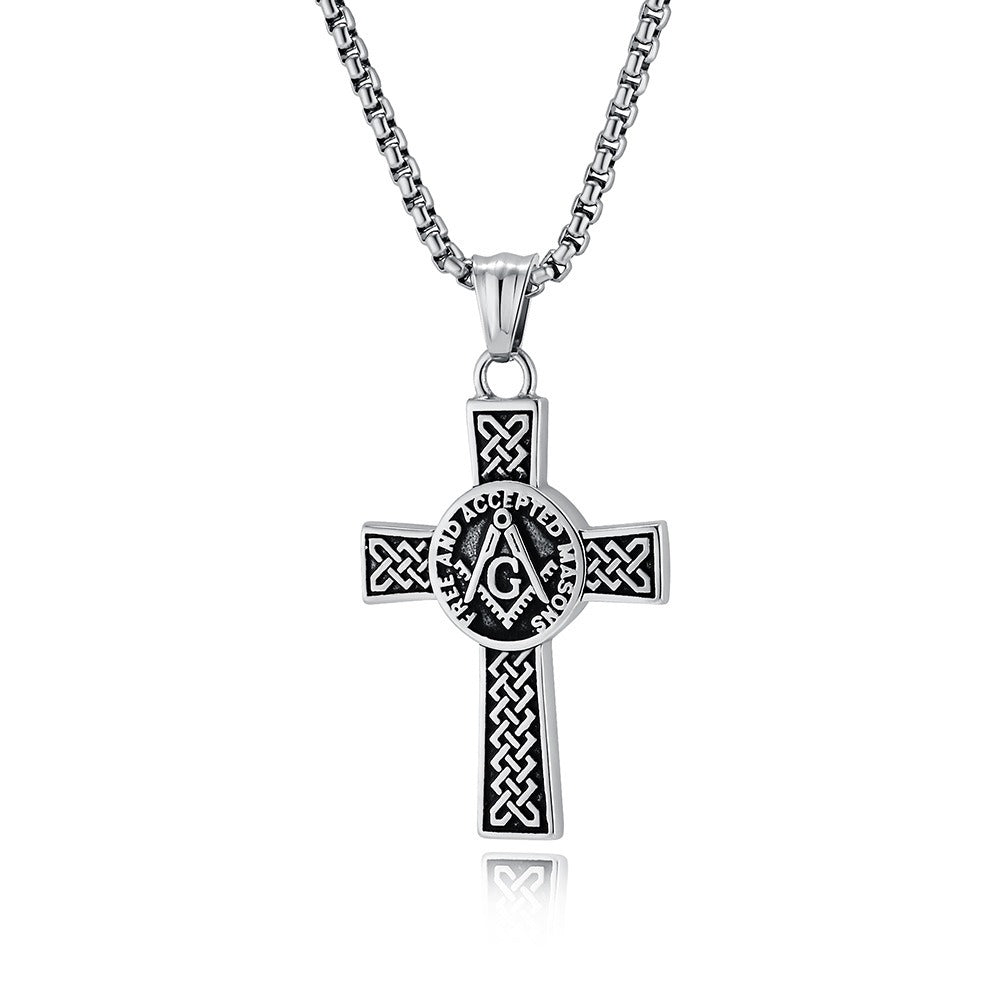 Kemstone Celtic Knot Cross Necklace for Men Stainless Steel Vintage K-PT569